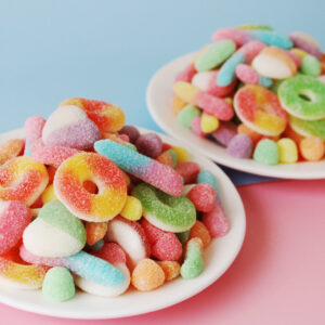 custom burger bombs sugar coated jelly ring halal fruit baking store QQ wholesale juice gummy wholesale snacks Sour candy